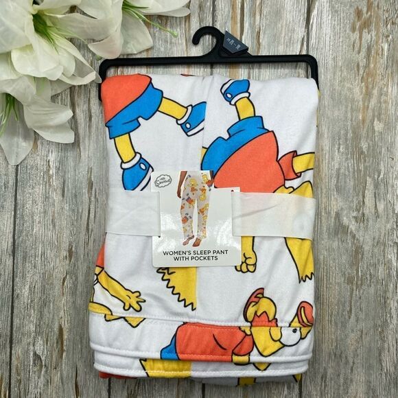 The Simpsons Lisa and Bart Print Soft Lounge Pajama Sleep Pants, Size 3X - Picture 1 of 6